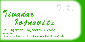 tivadar kojnovits business card